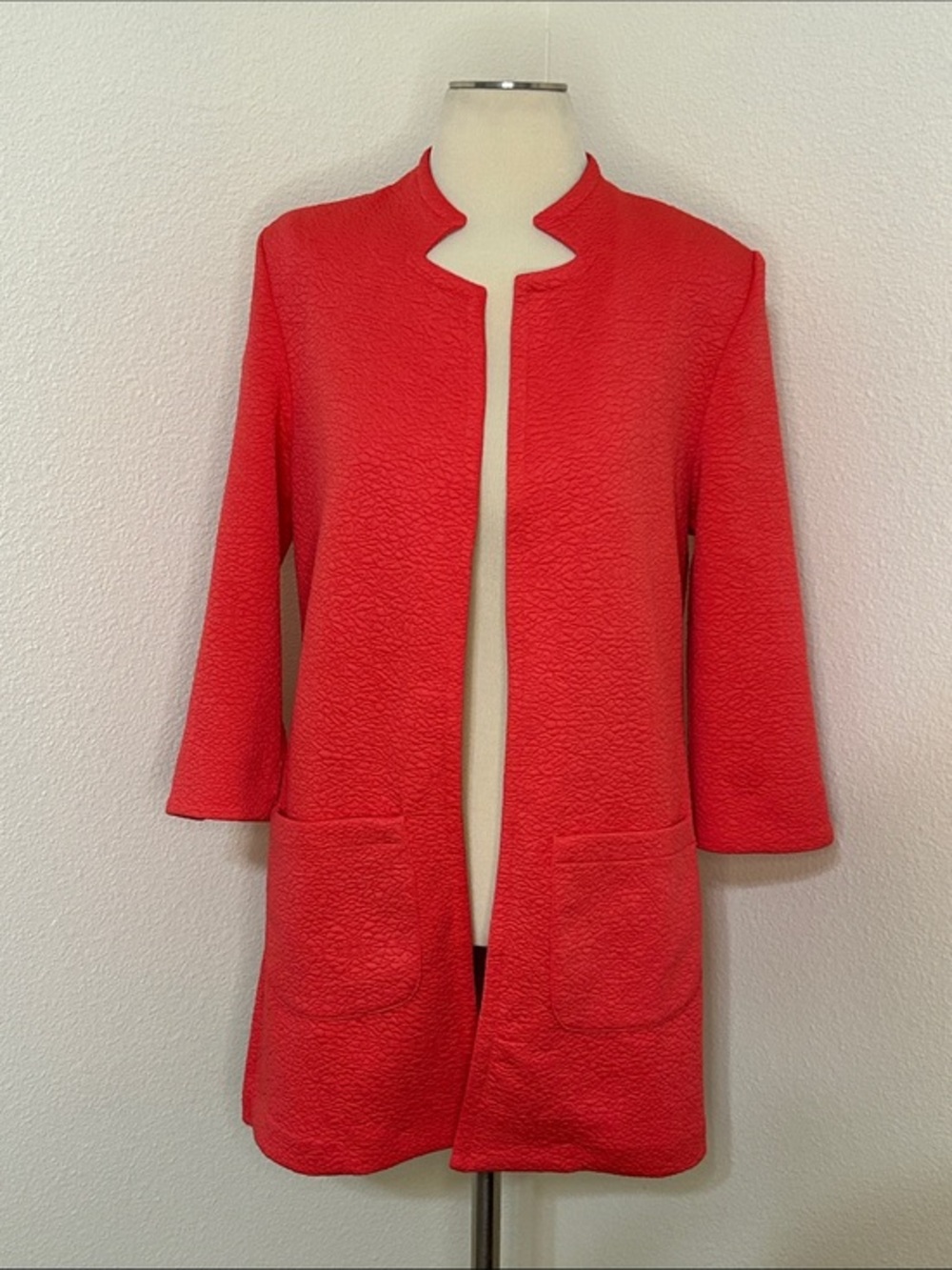 Alex & Olivia Melon Long Blazer Jacket S Small 3/4 sleeves